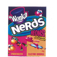 Wonka Nerds Neons Pinktricity and Electro Orange 36 Pcs 45g Per Box